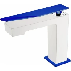Смеситель для раковины, Boheme Q, белый, синий арт. 141-WUW.2