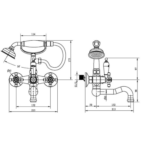 Купить купить смеситель для ванны, boheme tradizionale chromo, хром арт. 273-sw