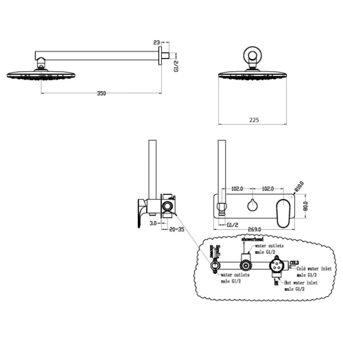Купить купить душевая система, boheme spectre, белый арт. 454-mw