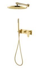 Смеситель встроенный для душа с верхней лейкой matt gold, Boheme Spectre арт. 454-MG