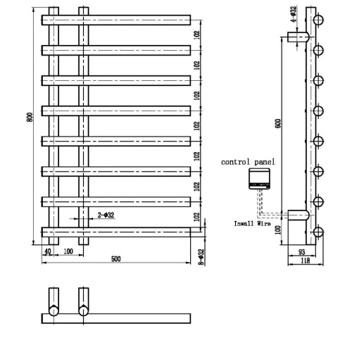 Купить купить полотенцесушитель электрический, boheme uno, черный арт. 722-b