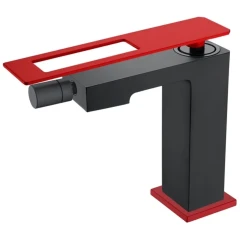 Смеситель для биде, Boheme Q, черный, красный арт. 146-BR