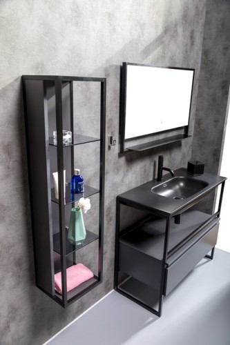 Купить купить шкаф пенал, подвесной, armadi art loft, антрацит арт. 896-a