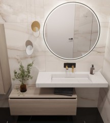 Раковина, Armadi Art Flat, белый мрамор арт. 859-120-CLCT