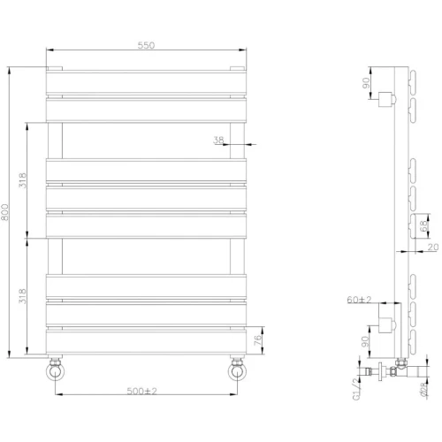 Купить купить полотенцесушитель водяной форма прямоугольная 50x80см, boheme venturo, 720-g цвет: золото