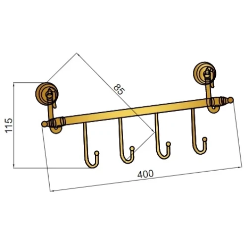 Купить купить вешалка для полотенец, boheme medici, бронза арт. 10623