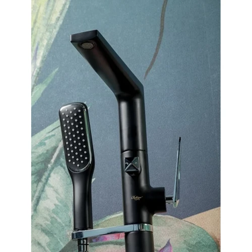 Купить купить смеситель для ванны, boheme venturo, черный, хром арт. 379-b