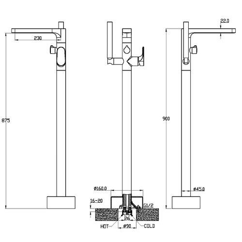 Купить купить смеситель для ванны, boheme spectre, золото арт. 459-mg