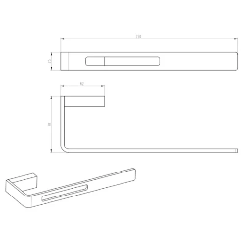 Купить купить полотенцедержатель, boheme q, черный, хром арт. 10945-cr-b