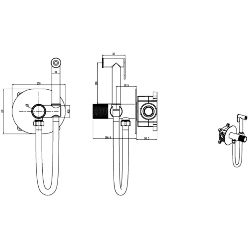 Купить купить смеситель гигиенический gun metal, boheme tech арт. 157-gm