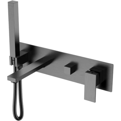 Купить купить смеситель для ванны, boheme qubic, оружейная сталь арт. 474-2-gm