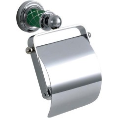Держатель туалетной бумаги с крышкой, Boheme Murano, хром, бирюзовый арт. 10901-GR-CR