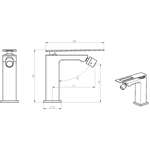 Купить купить смеситель для биде, boheme q, черный, хром арт. 146-bcr