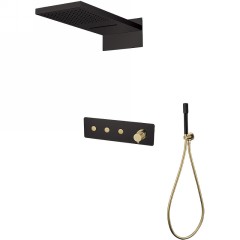 Душевая система, Boheme Fusion, черный, золото арт. 130-BG