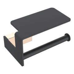 Держатель туалетной бумаги с полочкой, Boheme Q, черный, золото арт. 10941-G-B