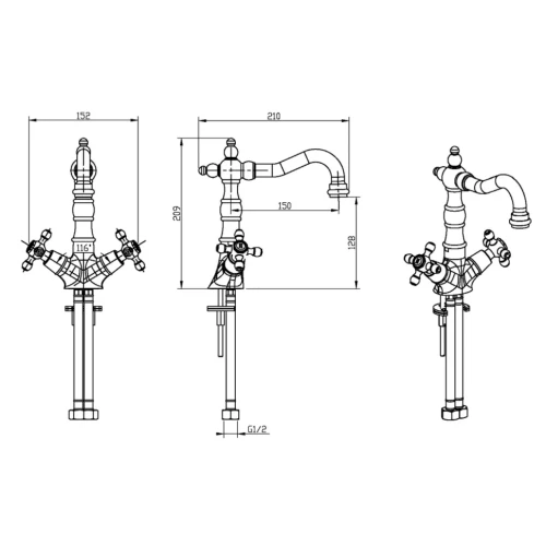 Купить купить смеситель для раковины, boheme camelia, бронза арт. 312-camelia