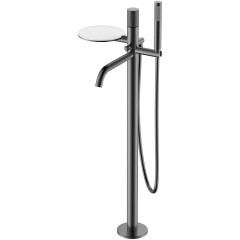 Смеситель для ванны, напольный gun metal c ручкой diamond, Boheme Stick, арт. 129-GM