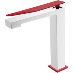 Смеситель для раковины, Boheme Q, белый, красный арт. 142-WR.2
