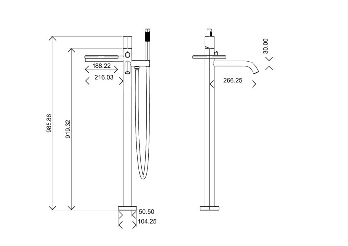 Купить купить смеситель для ванны, напольный matt gold c ручкой touch gold, boheme stick, арт. 129-mg.2