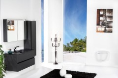 Шкаф пенал, подвесной, Armadi Art Vallessi, антрацит арт. 836-A matt