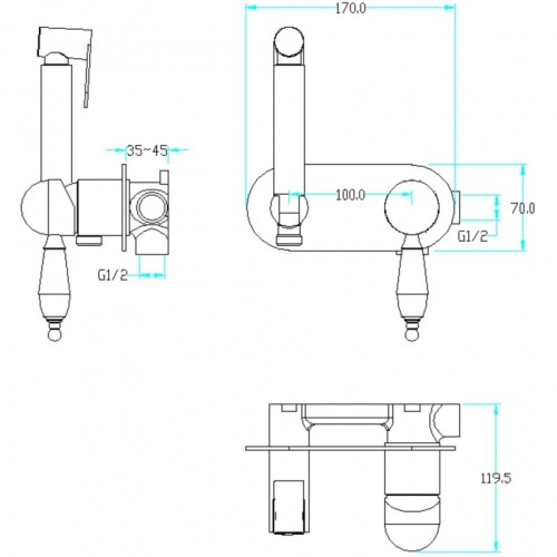 Купить купить гигиенический душ со смесителем, boheme brillante, хром арт. 426-sw