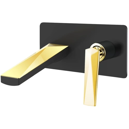 Купить купить смеситель для раковины, boheme venturo, черный, золото арт. 385-b