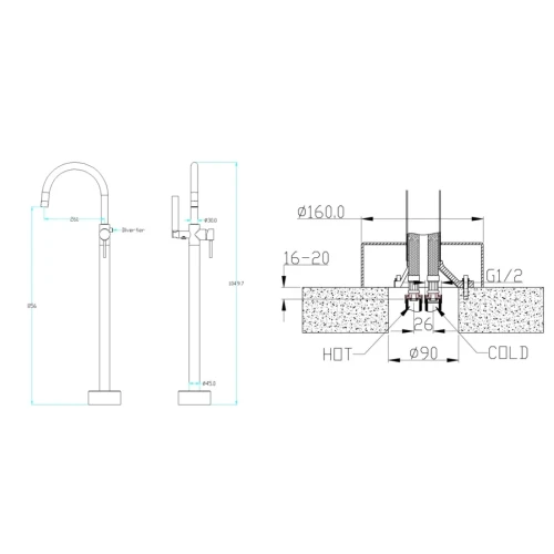 Купить купить смеситель для ванны, boheme uno, черный арт. 469-bcr