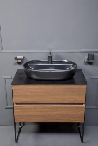 Купить купить тумба под раковину, подвесная, armadi art vallessi, dark oak арт. 837-080-d