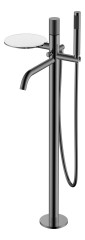Смеситель для ванны, напольный shine gun metal c ручкой touch, Boheme Stick, арт. 129-SGM.2
