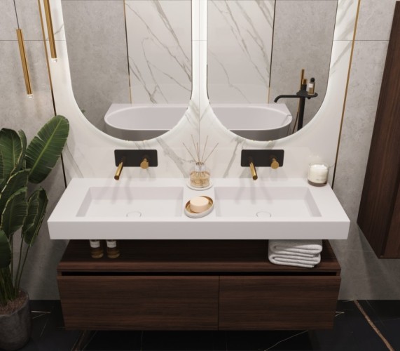 Купить купить раковина двойная, armadi art flat, белый арт. 888-140