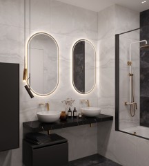 Столешница под раковину, Armadi Art Flat, черный мрамор арт. 869-160-NM