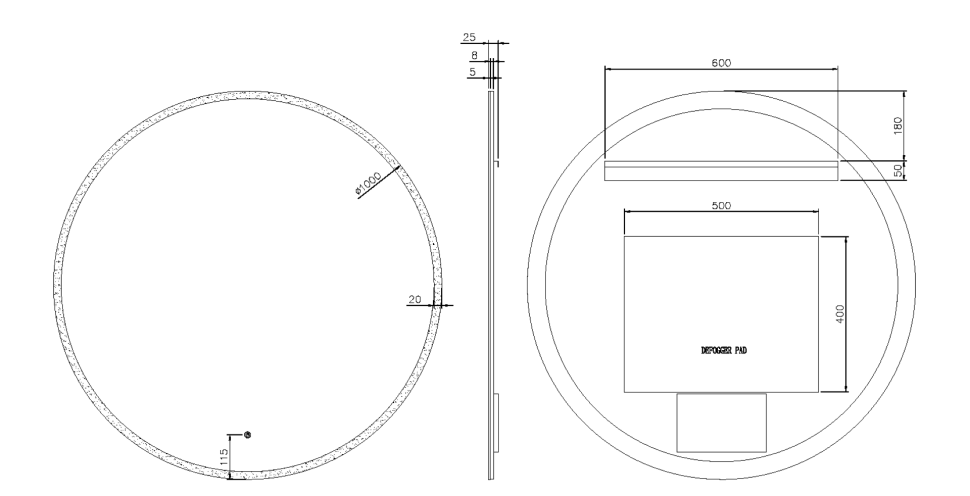 Купить купить зеркало с подсветкой с сенсорным выключателем и подогревом, armadi art modern, хром арт. 545-100-cr