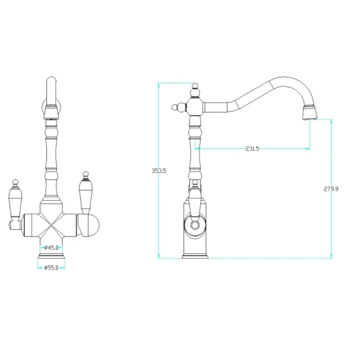 Купить купить смеситель для кухни, boheme medici, бронза арт. 111