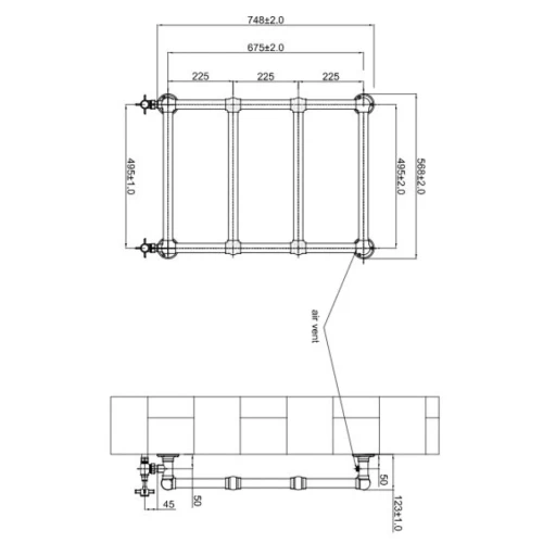 Купить купить полотенцесушитель водяной 750x500mm, бронза, boheme medici арт. 718