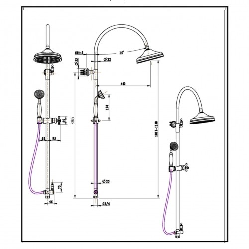 Купить купить душевая система, boheme brillante, хром арт. 403