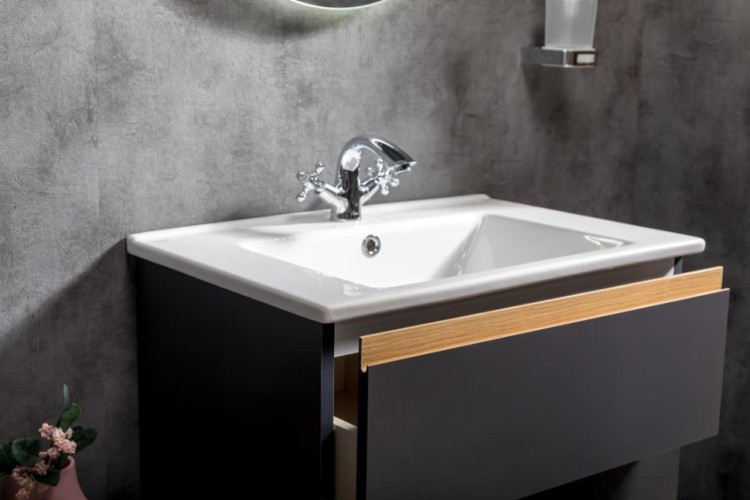 Купить купить тумба под раковину, подвесная, armadi art capolda, антрацит арт. 849-065-a