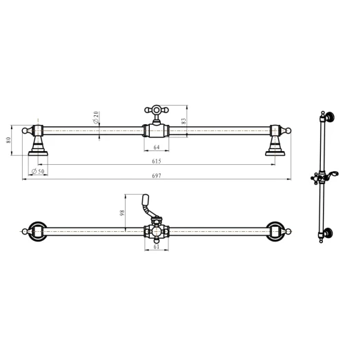 Купить купить душевая штанга, boheme imperiale, золото арт. 417