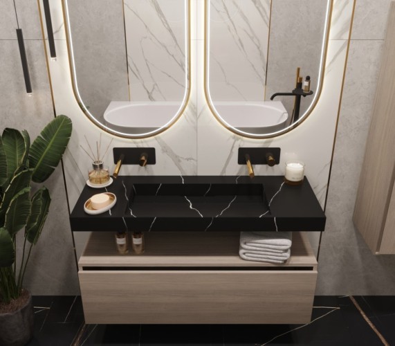 Купить купить раковина, armadi art flat, черный мрамор арт. 859-120-nm