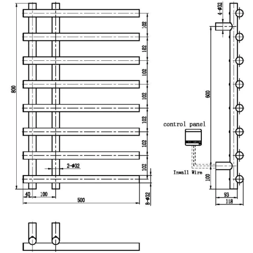 Купить купить полотенцесушитель электрический, boheme uno, оружейная сталь арт. 722-gm