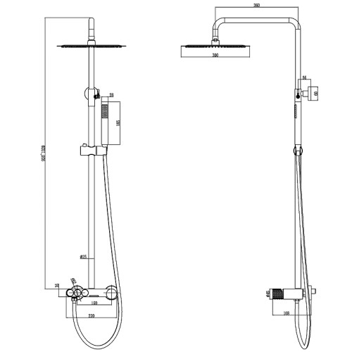 Купить купить стойка для душа nikel brush c ручкой diamond, boheme stick, арт. 128-nb