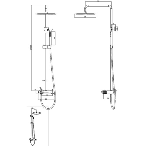 Купить купить стойка для душа shine gun metal diamond, boheme stick, арт. 128-sgm