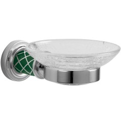 Мыльница Бирюзовая, Boheme Murano, хром, бирюзовый арт. 10903-GR-CR