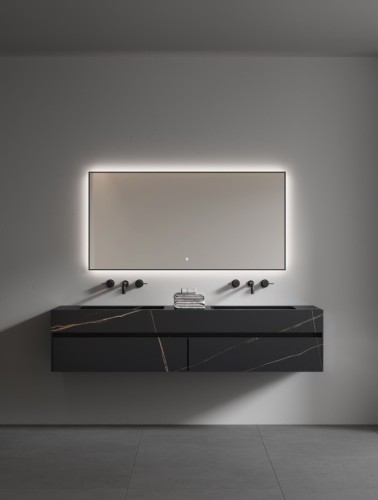 Купить купить зеркало с подсветкой с сенсорным выключателем и подогревом, armadi art modern, черный арт. 543-140-b