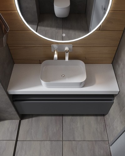 Купить купить тумба подвесная, armadi art flat, антрацит арт. 897-120-a glossy