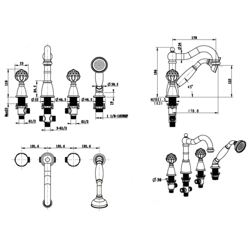 Купить купить смеситель на борт ванны, boheme brillante, хром арт. 393