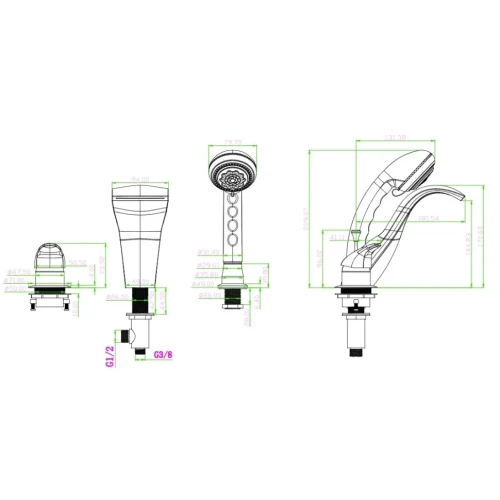 Купить купить смеситель на борт ванны, boheme cobra, 399 цвет: бронза