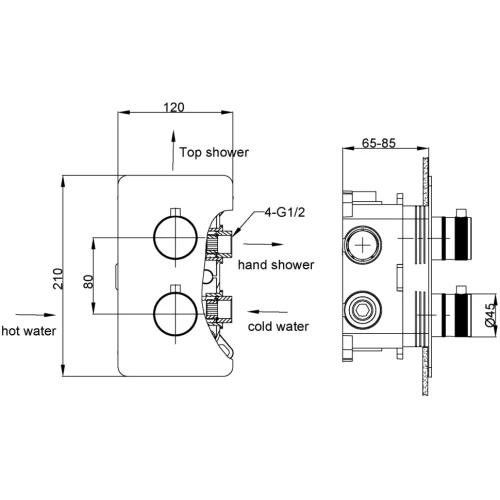 Купить купить смеситель для душа с термостатом, boheme cell, оружейная сталь арт. 134-2-gm