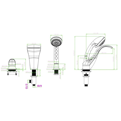 Купить купить смеситель на борт ванны, boheme cobra, 400 цвет: золото