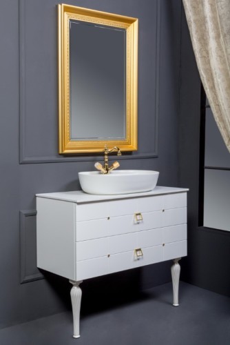 Купить купить тумба под раковину, подвесная, armadi art vallessi, белый, золото арт. 841-100-wg