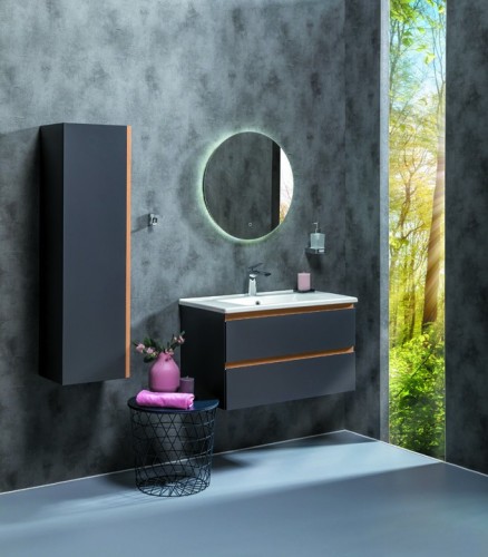 Купить купить тумба под раковину подвесная, armadi art capolda, антрацит арт. 849-085-a